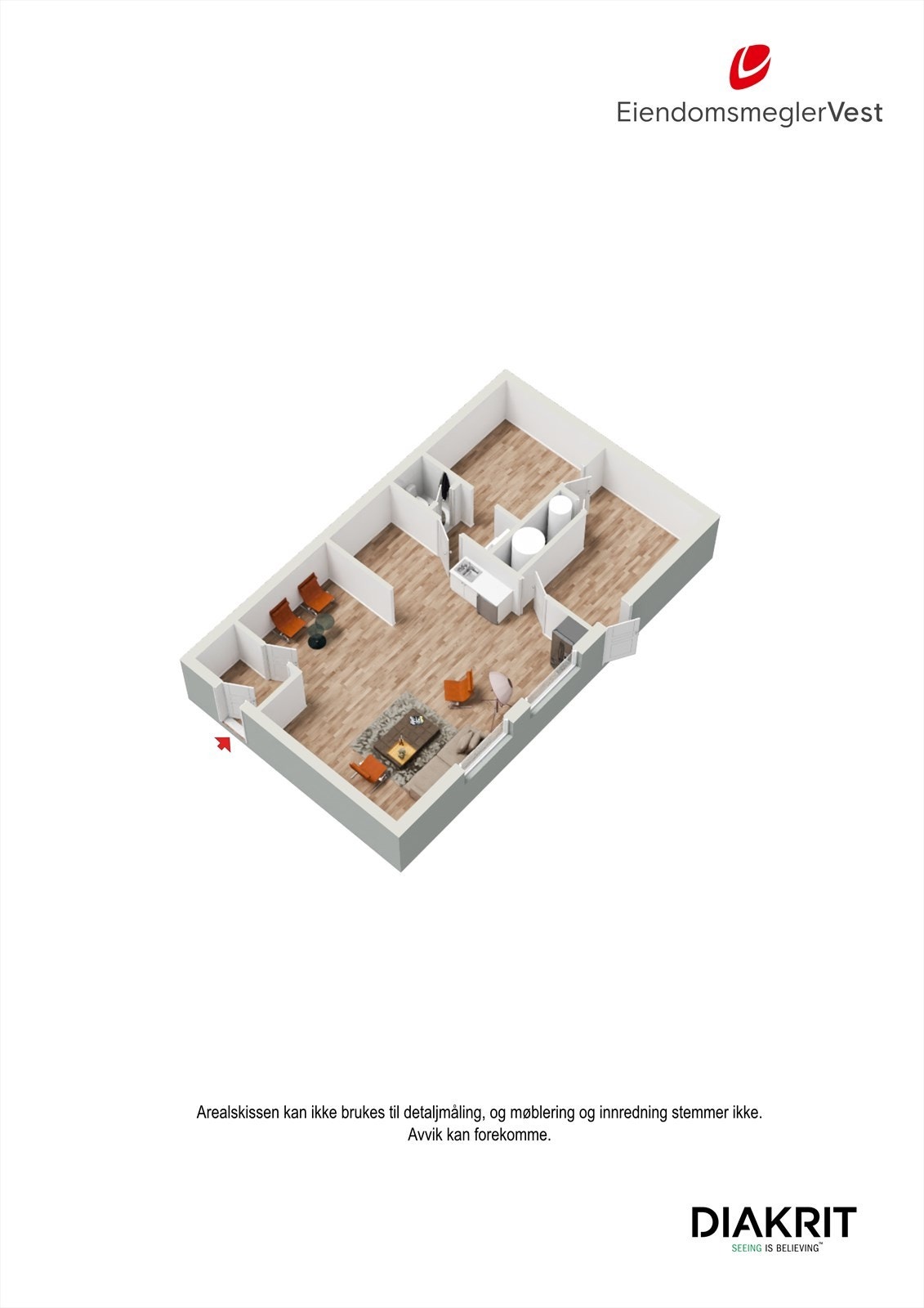 3D - Plantegning u.etg. Galleribilde