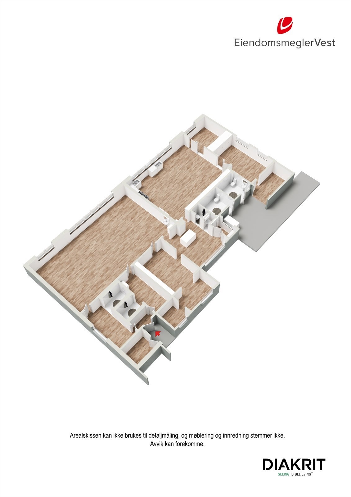 3D - Plantegning 1.etg. Galleribilde