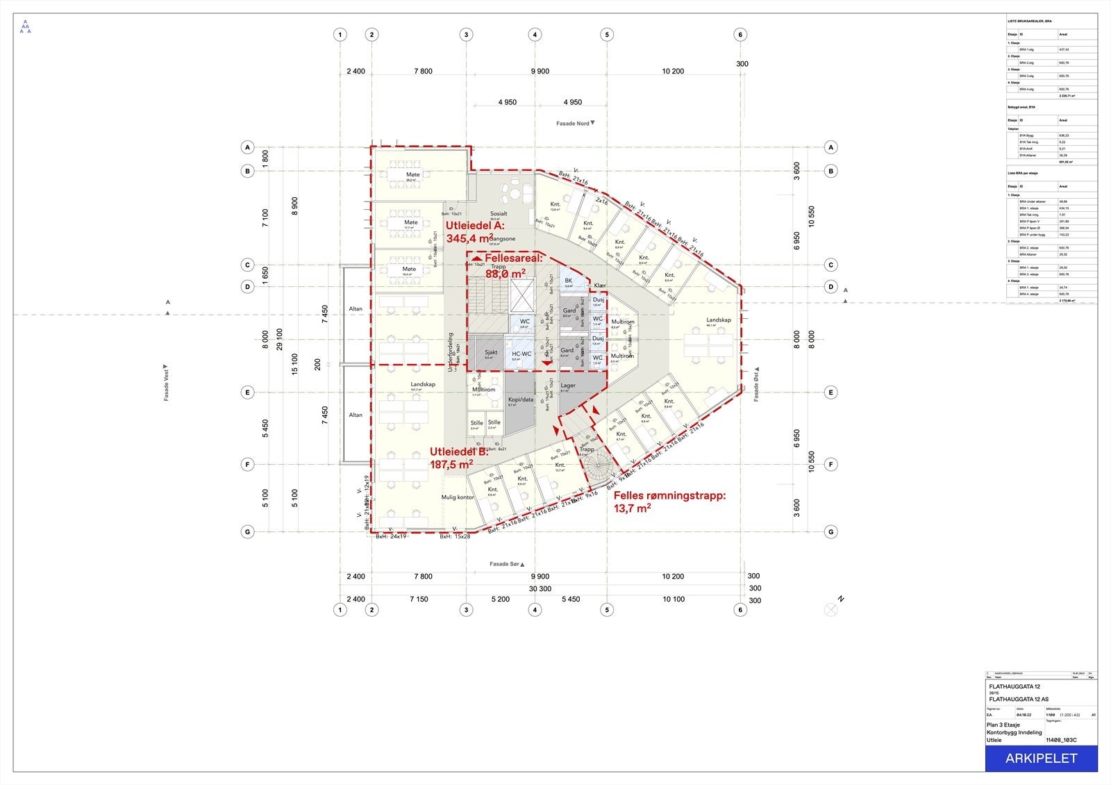Eksempel på deling av etasje Galleribilde