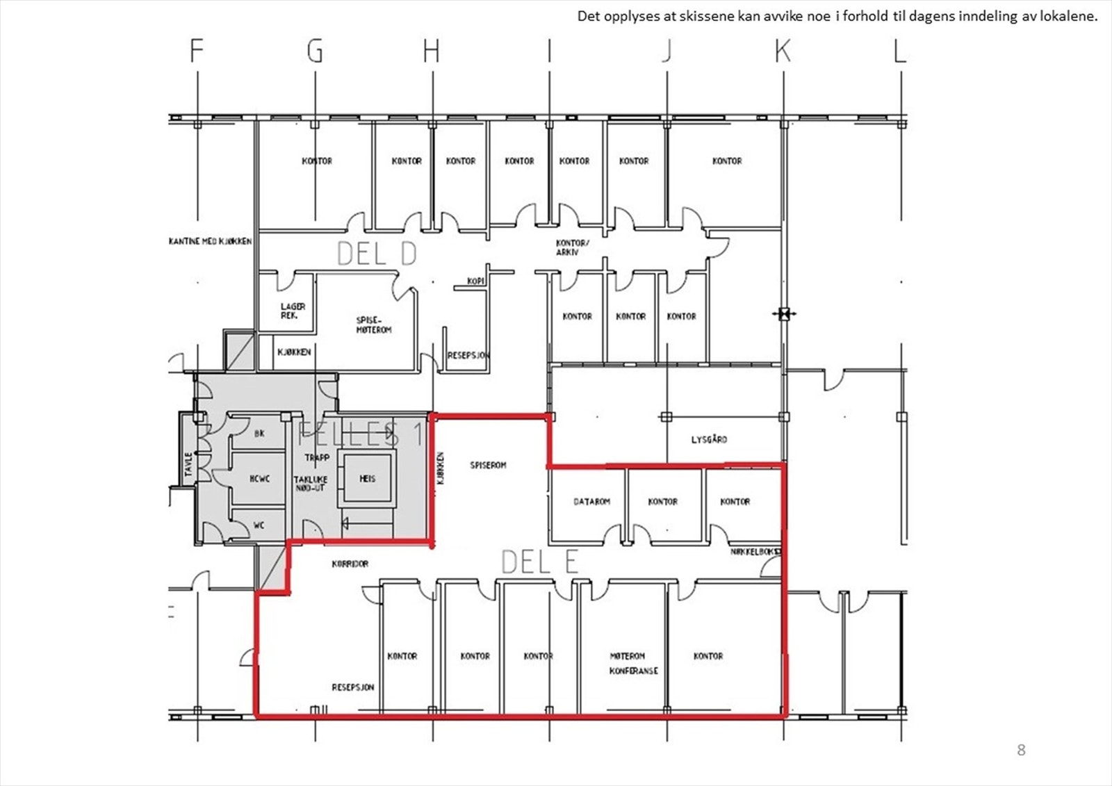 Planskisse 215 kvm Galleribilde