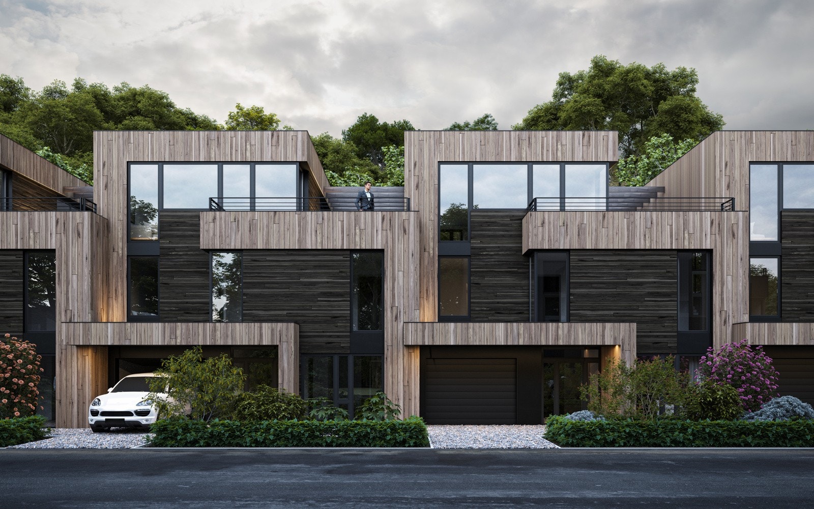 Boligene ligger i enden av en rolig blindvei (illustrasjon av boliger, avvik vil forekomme). Galleribilde