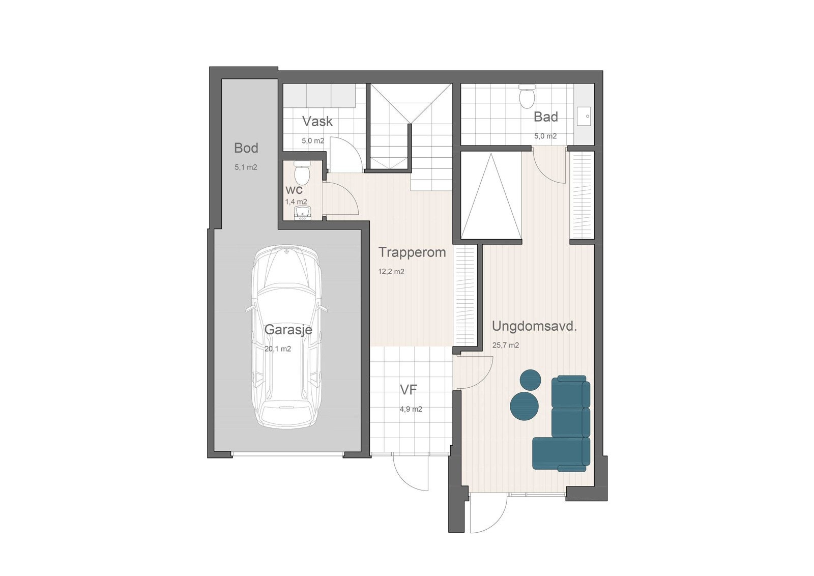Salgstegning Plan 1 Galleribilde