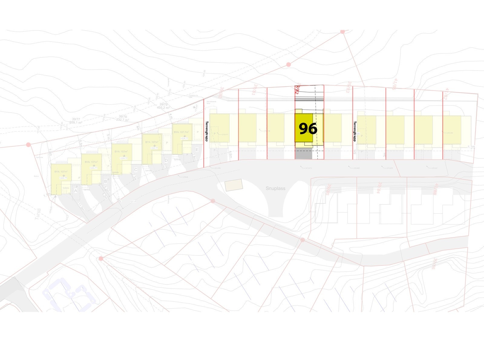 Stokkåsen 96, situasjonsplan Galleribilde
