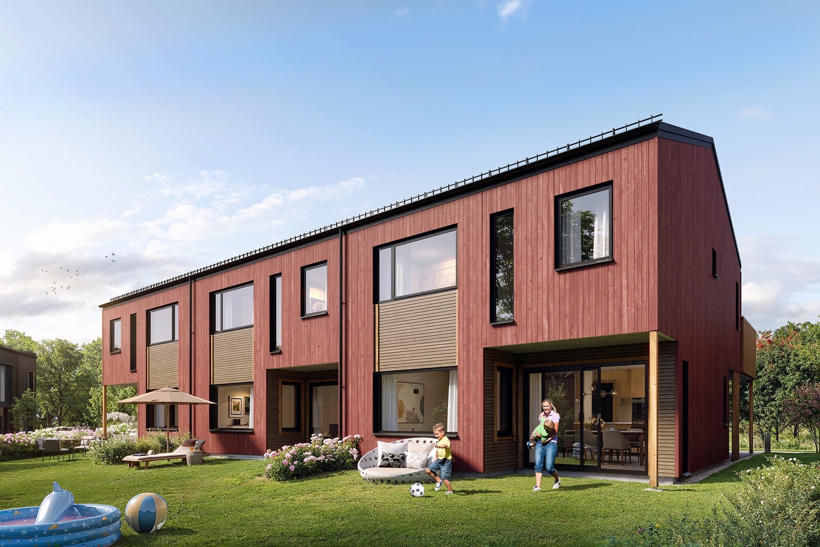 Fasade - Rekkehus F. (3D-Bilde er av illustrativ karakter. Avvik vil forekomme) Galleribilde