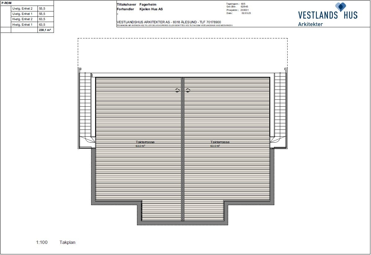 Planteikning - takterrasse Galleribilde