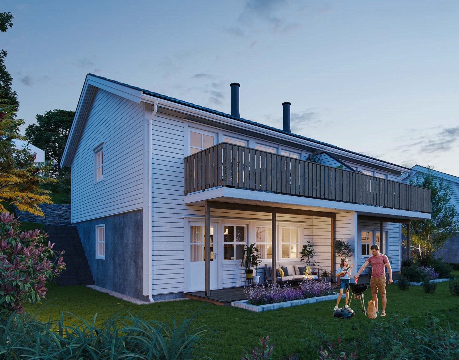 Illustrasjon av tomannsbolig Galleribilde