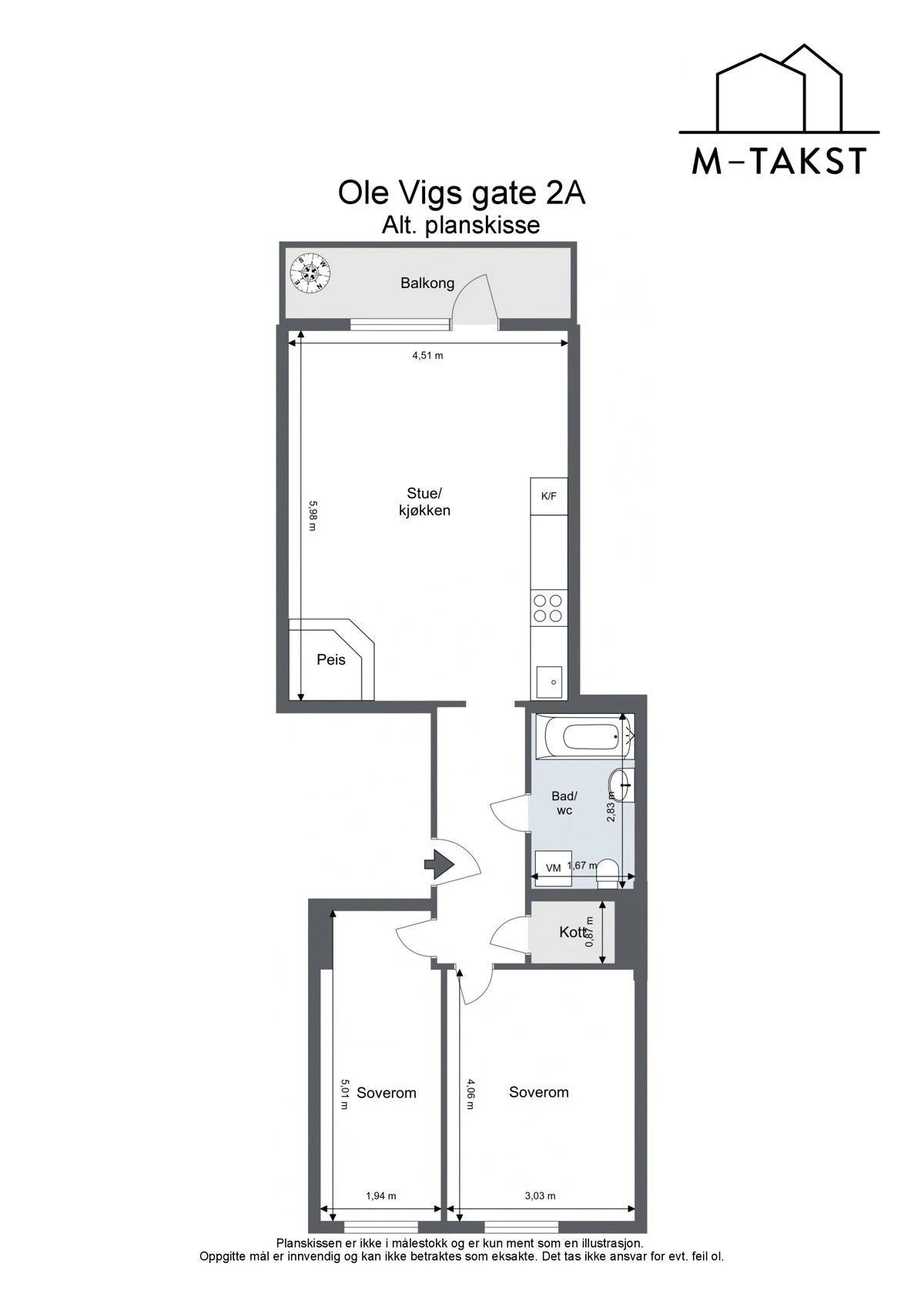 Planløsning er lik på leilighet A Galleribilde