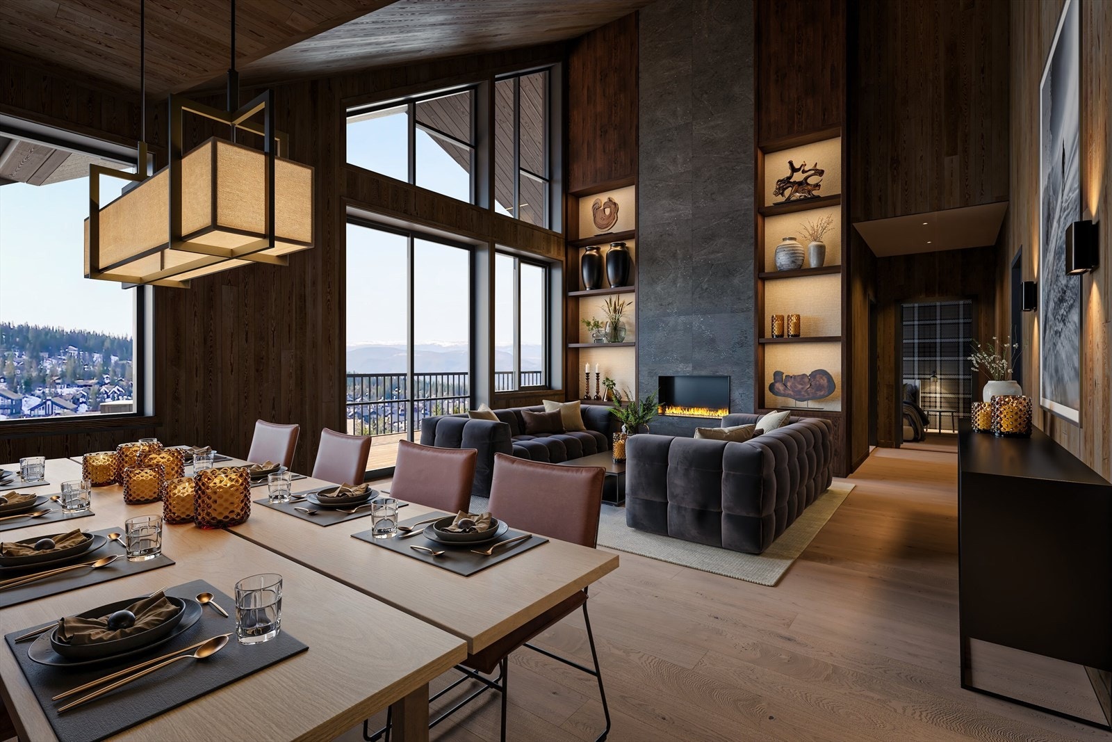 Toppleilighet med stor takhøyde og god romfølelse, solrik terrasse mot syd og praktfull utsikt mot fjellheimen (utsikt avviker) Galleribilde