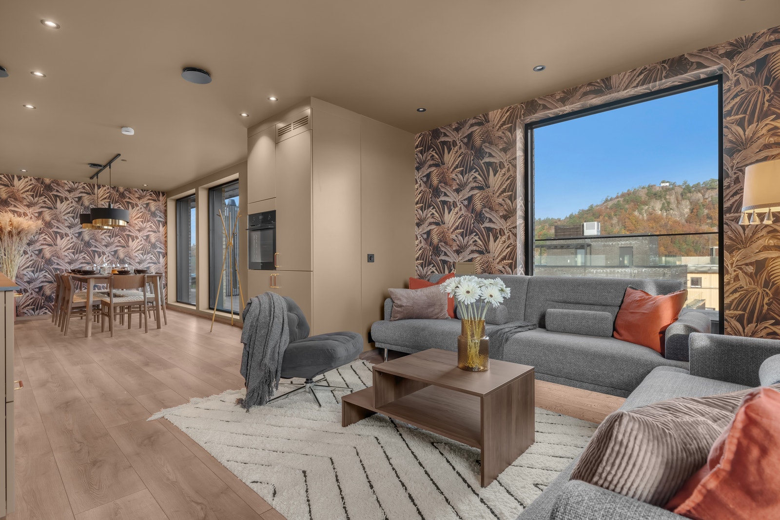 Fellesstua på taket kan du leie til privat arrangement Galleribilde