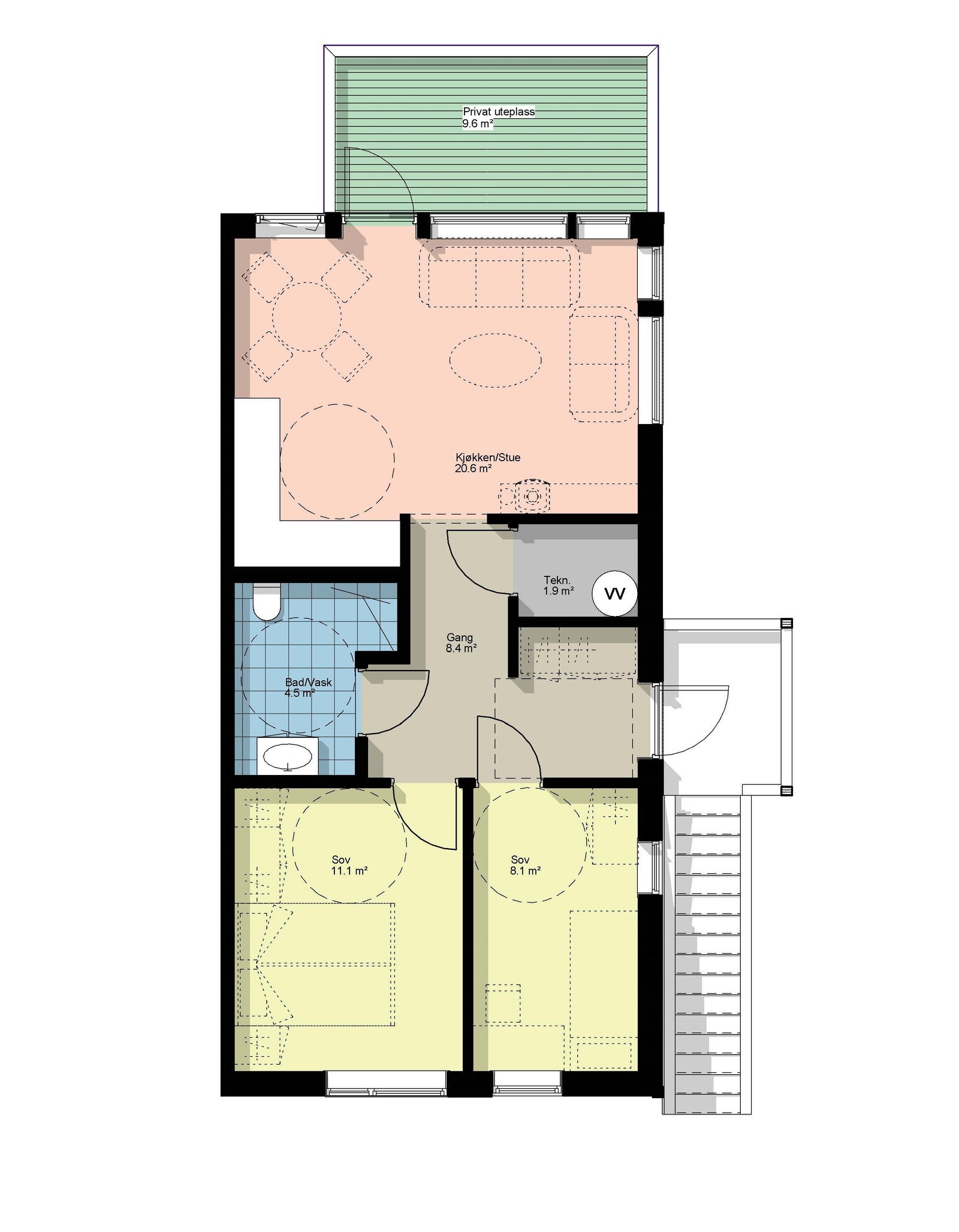 Plantegning leilighet 203 Galleribilde