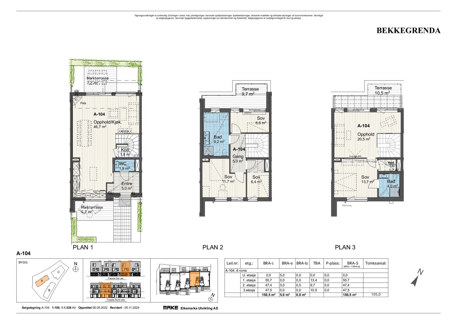Plantegning A-104 Galleribilde