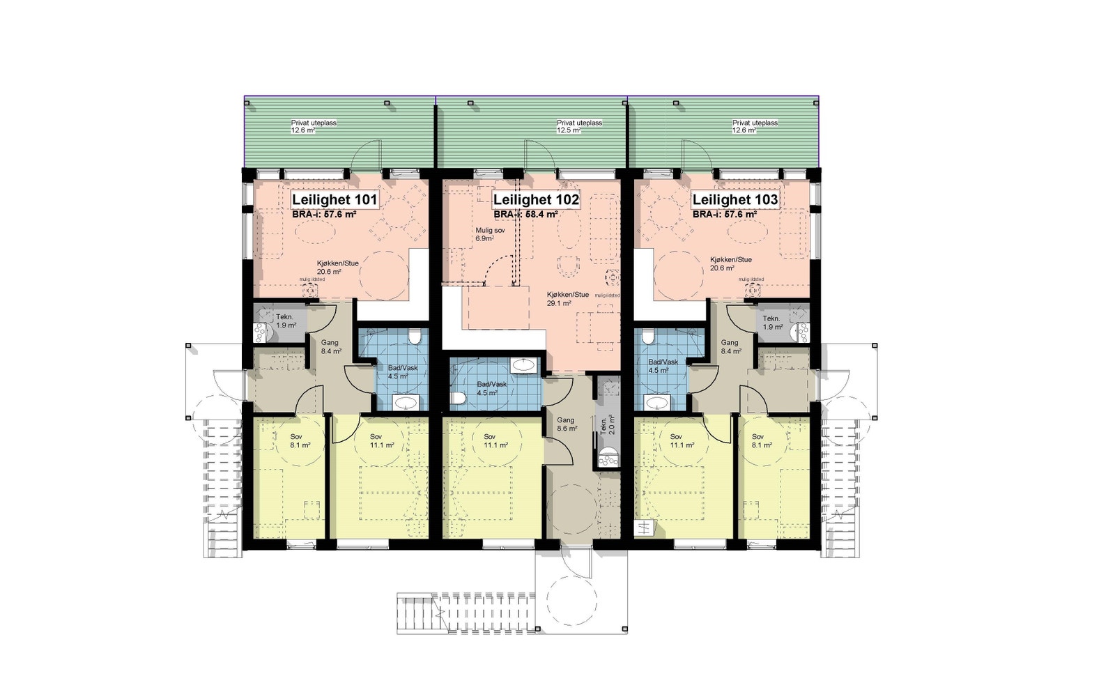 Plantegning 1.etg Galleribilde