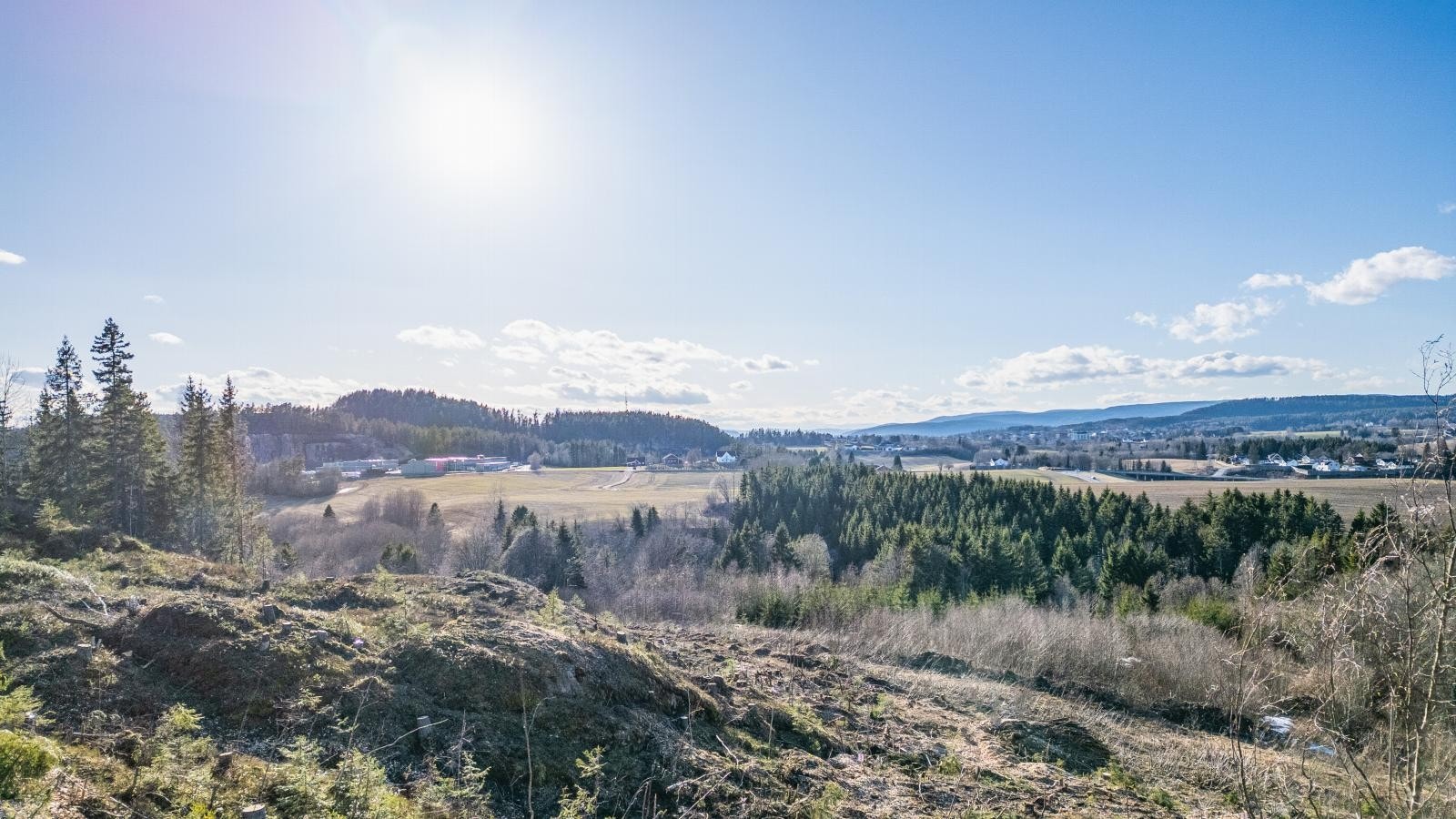 Foto av tomten, 4 meter over bakken. Galleribilde