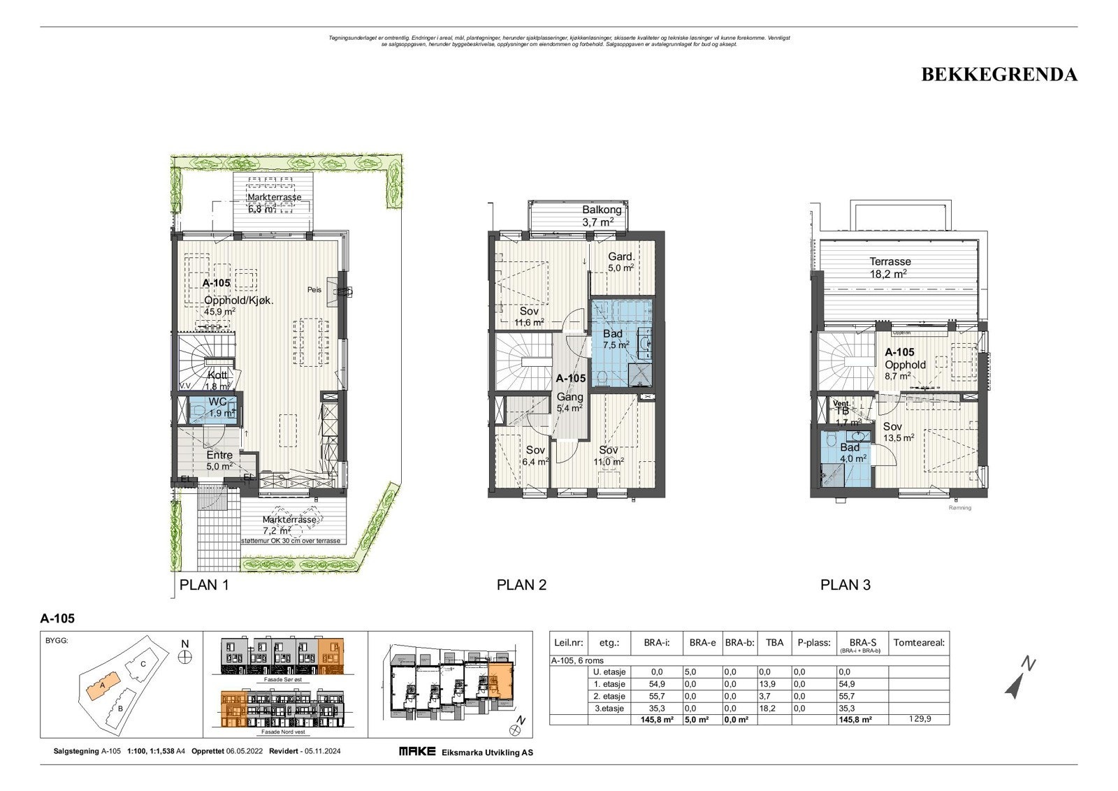 Plantegning A-105 Galleribilde