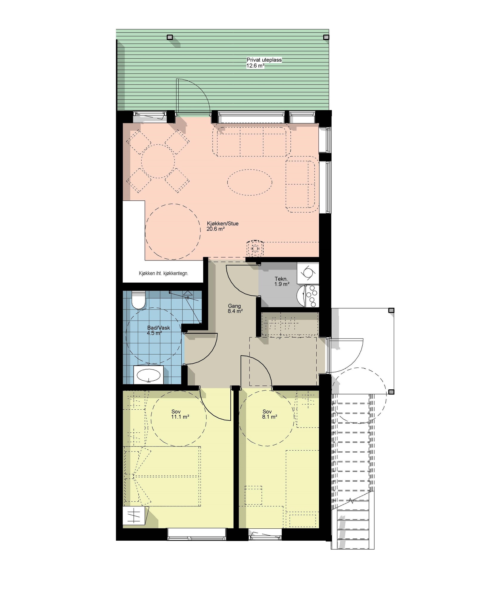 Plantegning leilighet 103 Galleribilde