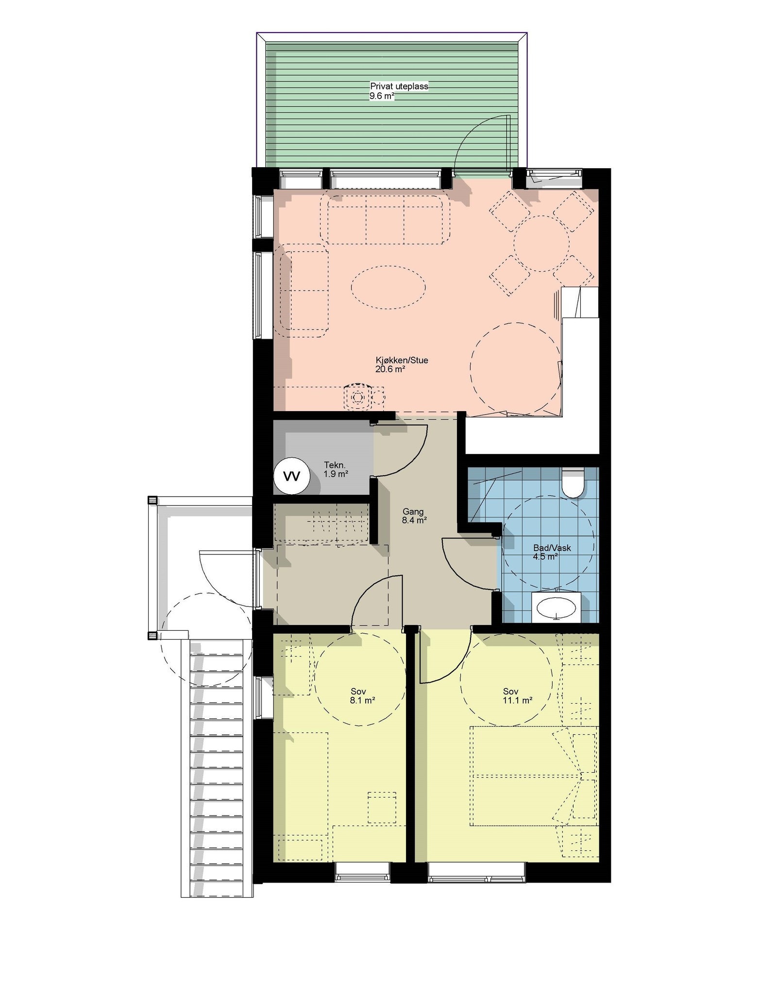 Plantegning leilighet 201 Galleribilde