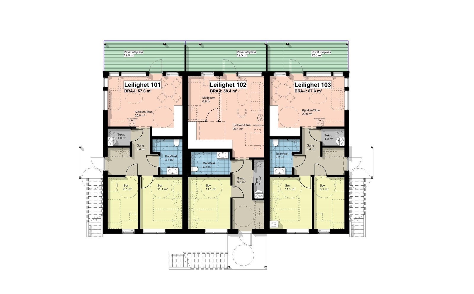 Plantegning 1.etg Galleribilde