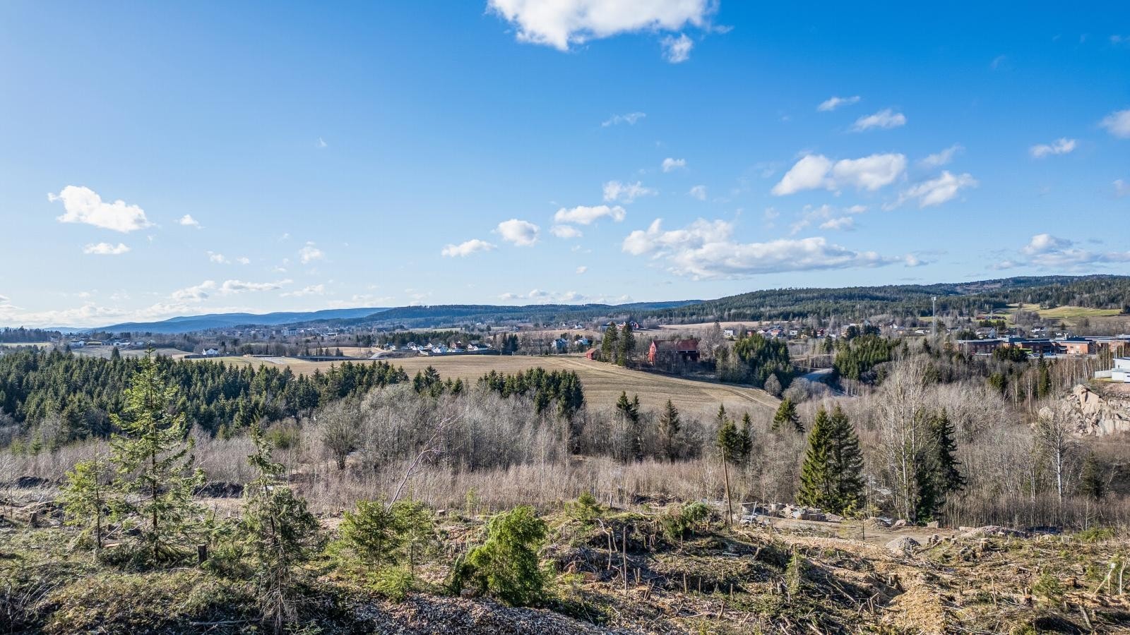 Foto av tomten, 4 meter over bakken. Galleribilde