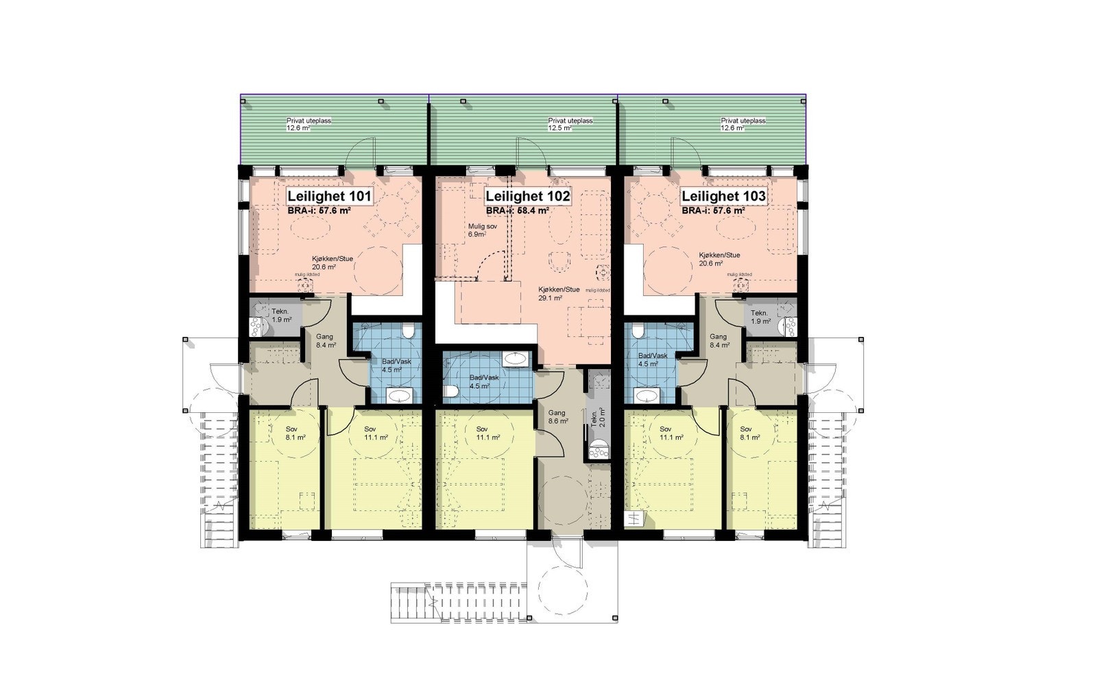 Plantegning 1.etg Galleribilde