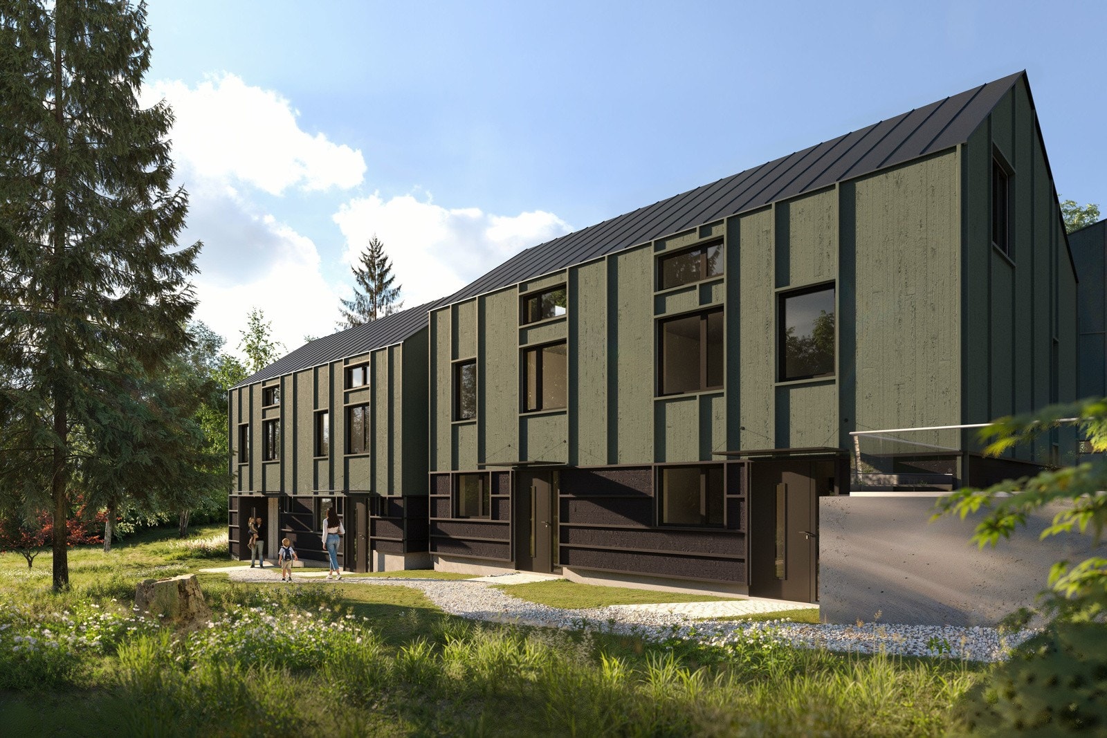 Energiklasse B gir lavere strømregninger og en mer bærekraftig bolig, og kvalifiserer til "grønt boliglån" - Illustrasjon er av illustrativ karakter og angir nødvendigvis ikke korrekt gjengivelse av elementer i boligene. takrenner og taknedløp vil komme Galleribilde