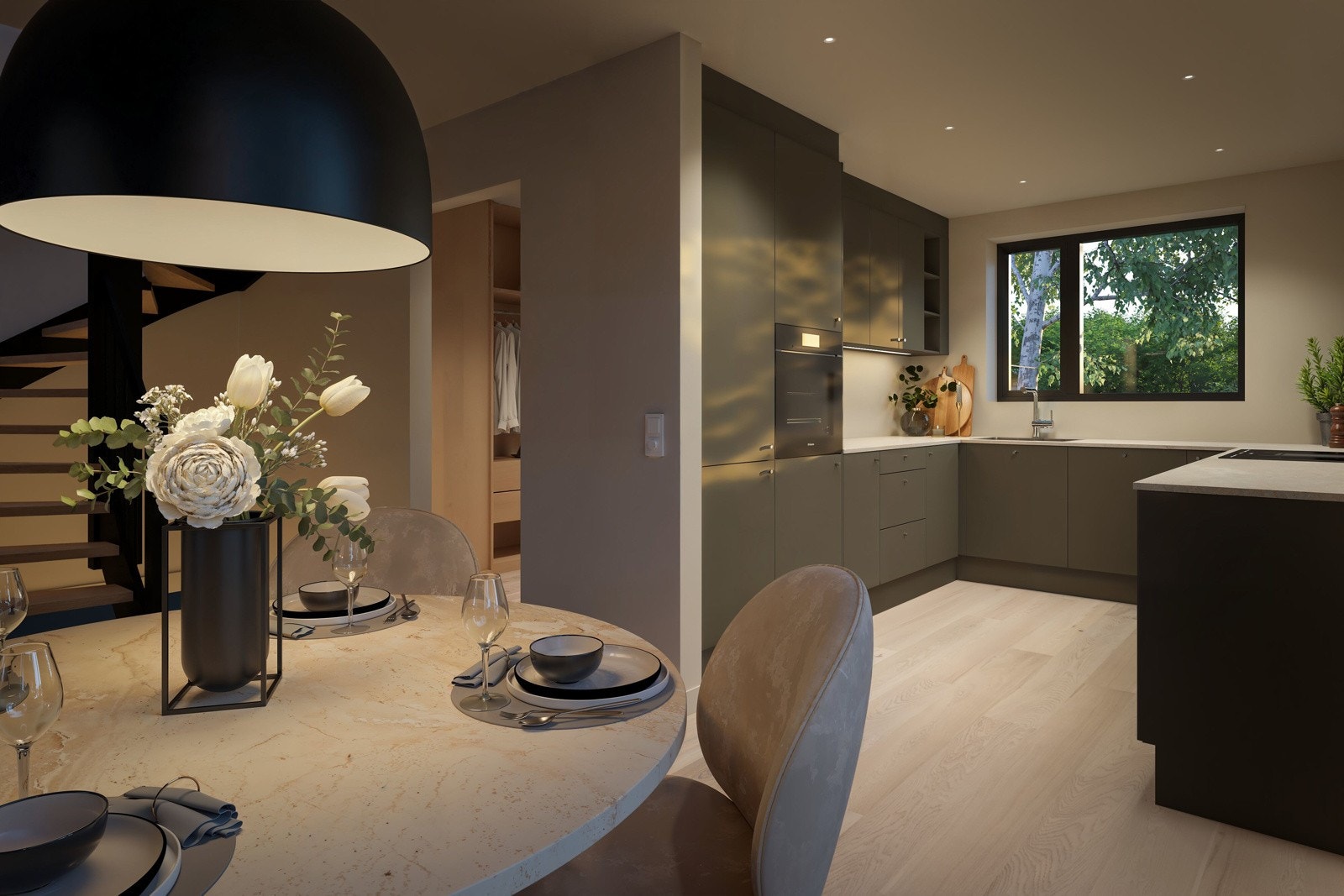 For komfort og varme året rundt er det gulvvarme på våtrom, samt i entré, kjøkken og stue i første etasje. - Illustrasjon er av illustrativ karakter og angir nødvendigvis ikke korrekt gjengivelse av elementer i boligene. Galleribilde