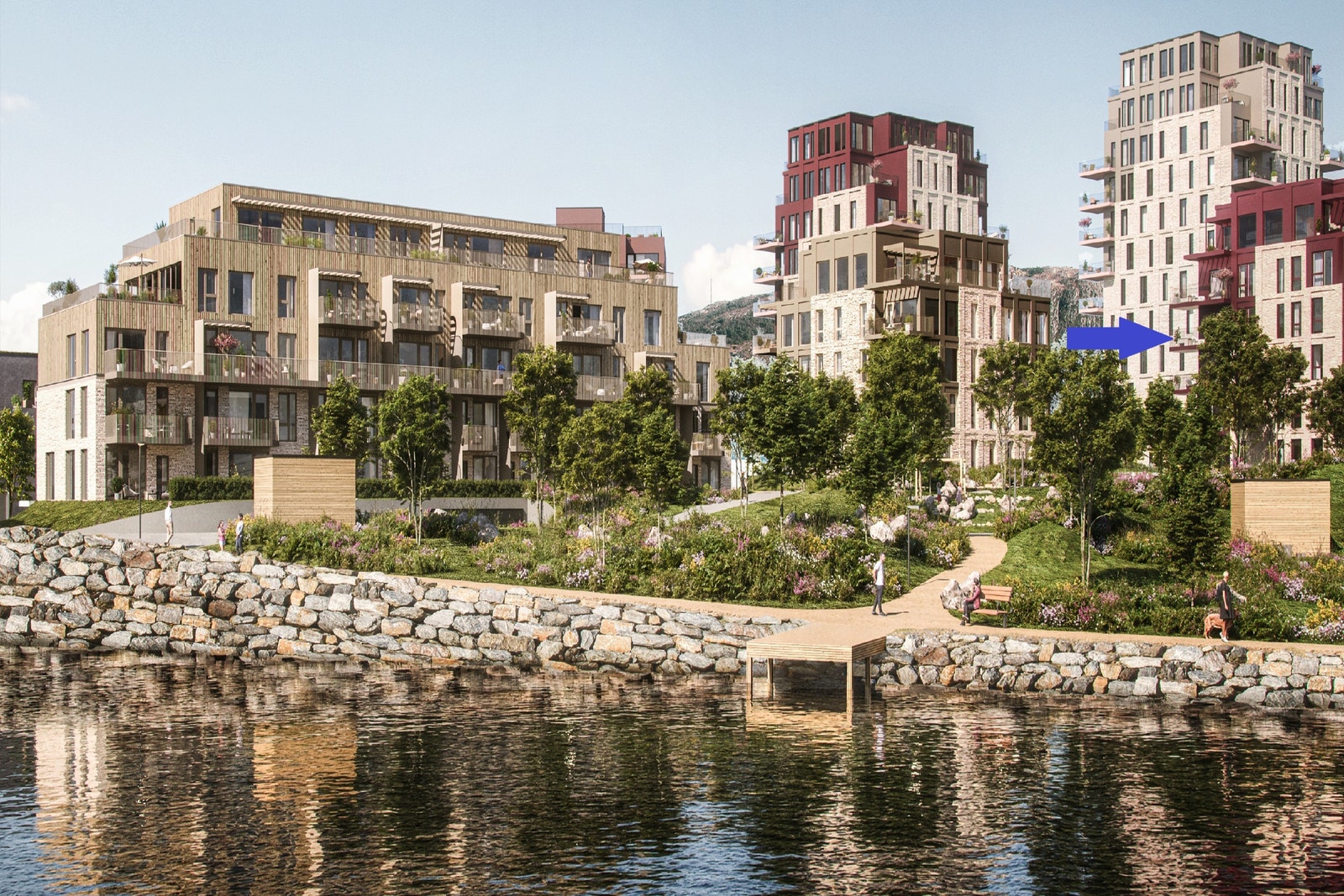 Kort vei til sjø uansett hvor en befinner seg på Odden. Galleribilde