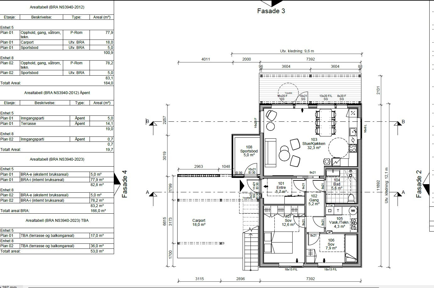 Tomannsbolig plan 1.