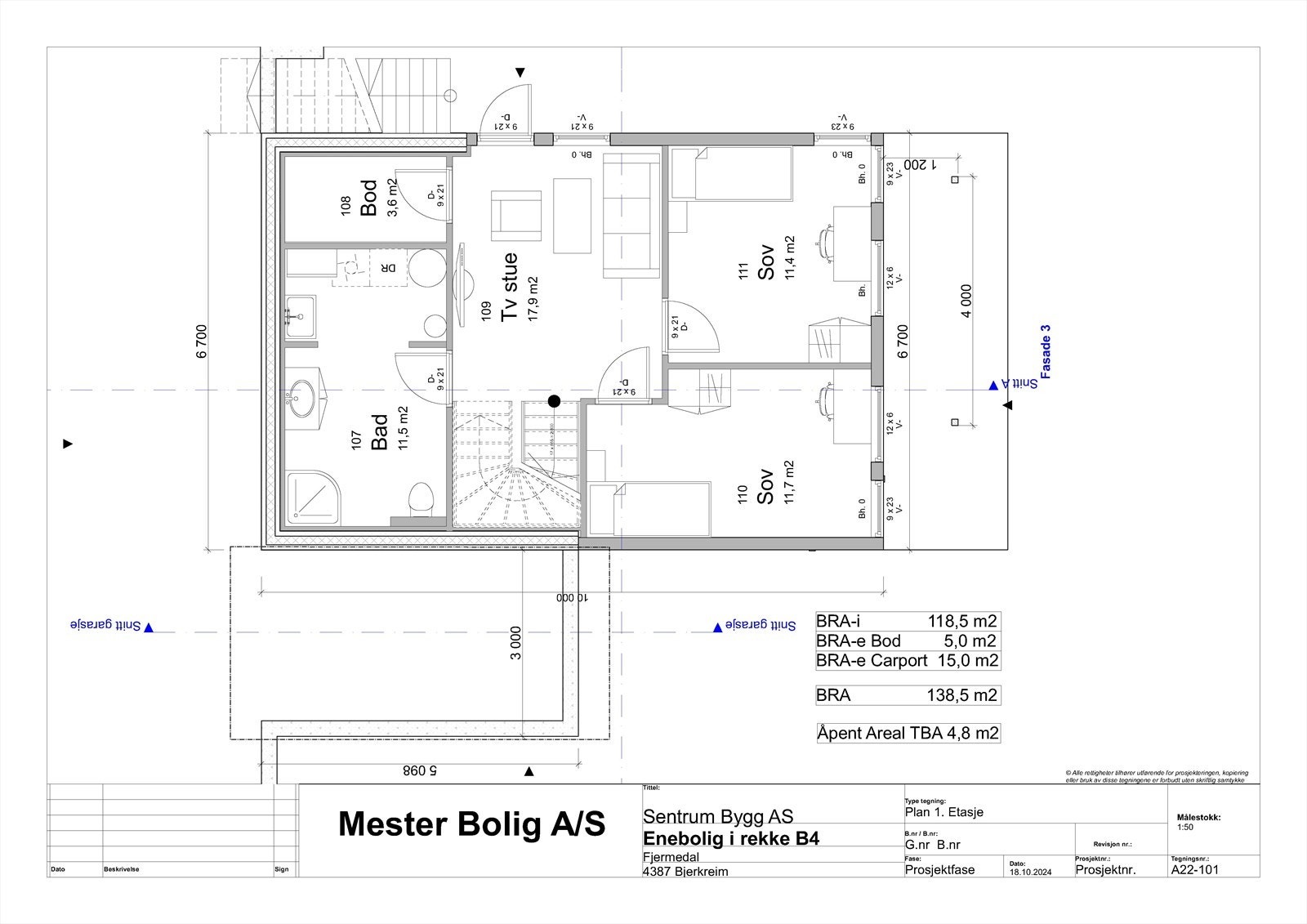 Plantegning 1. etasje Galleribilde