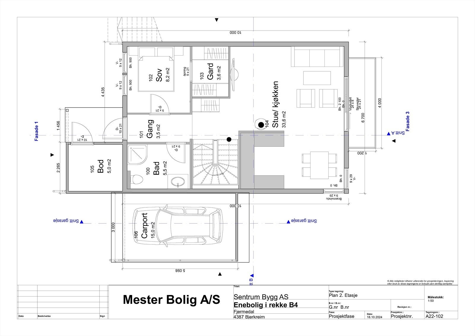 Plantegning 2. etasje Galleribilde