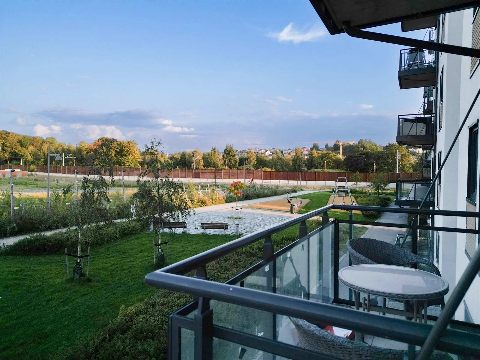 Flott balkong med fin utsikt Galleribilde