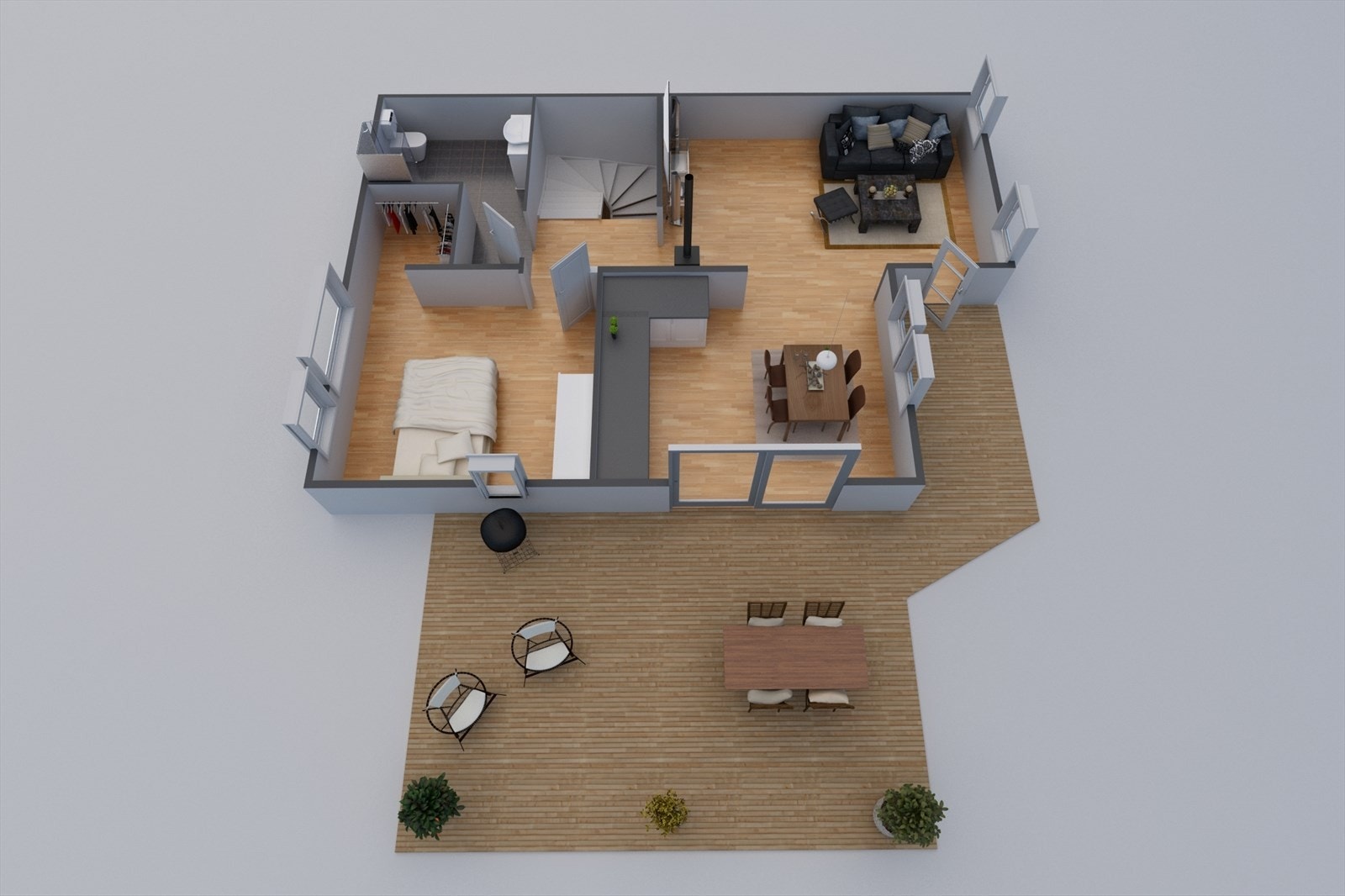 3D plantegning 2. etasje Galleribilde