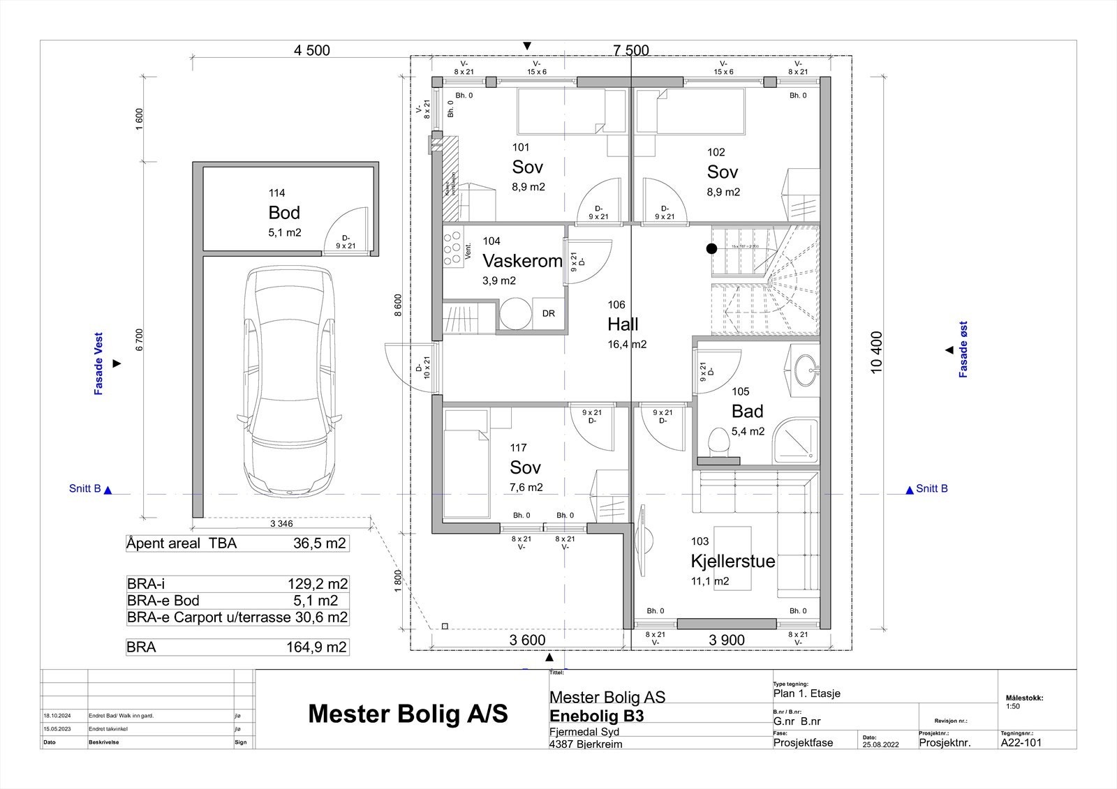 Plantegning 1. etasje Galleribilde