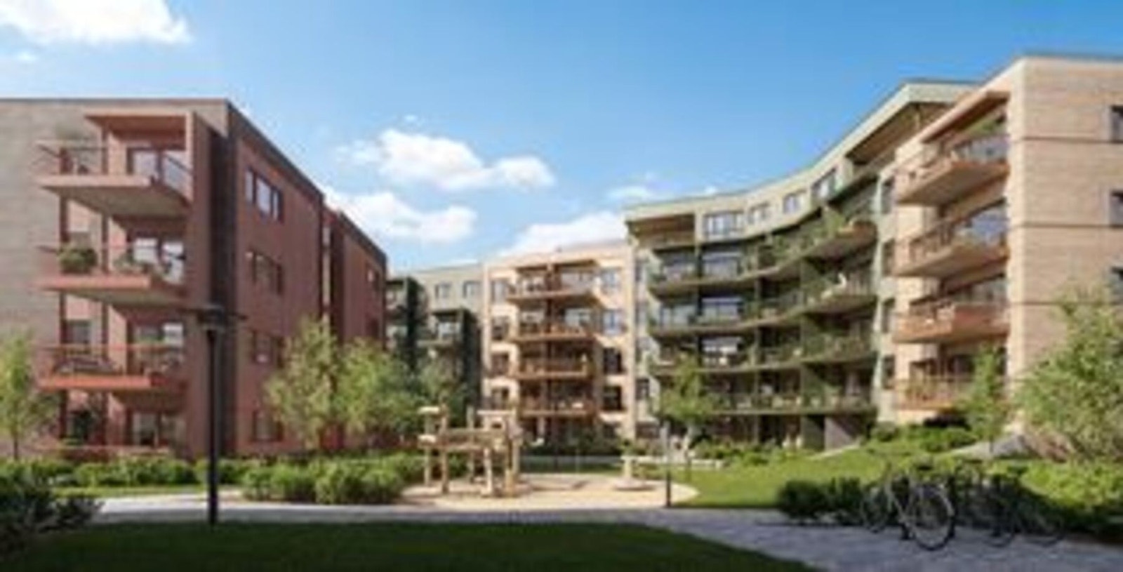 Leiligheten ligger mot rolige og innbydende fellesarealer. Illustrasjon, avvik vil forekomme. Galleribilde