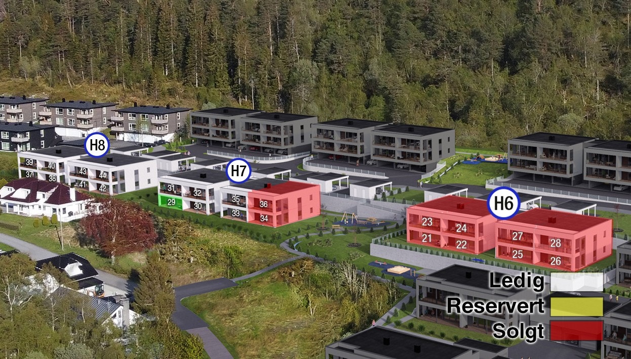 Oversikt over solgte og reserverte seksjoner Galleribilde