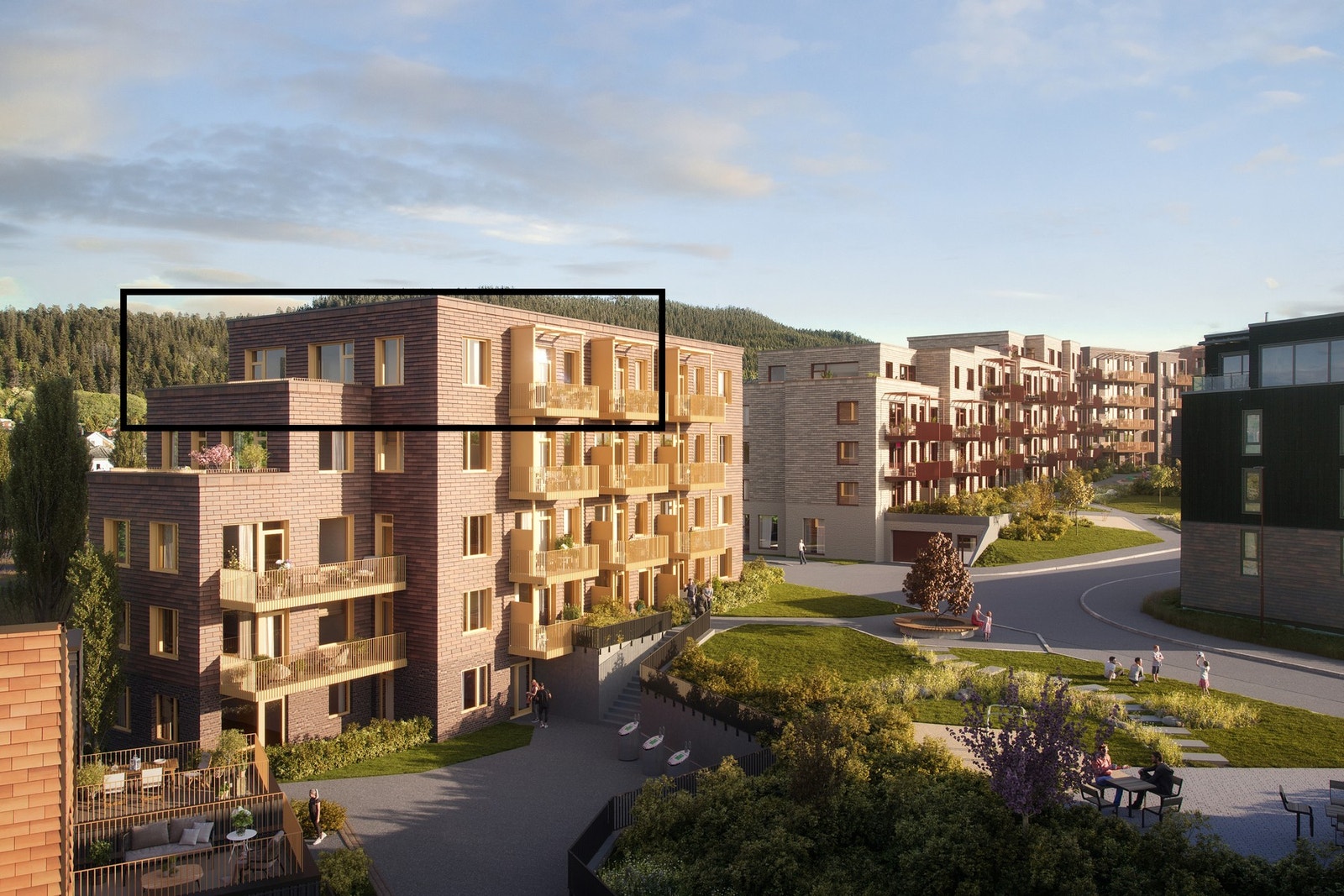 Flott 4-roms toppleilighet med takterrasse og fjordutsikt | Illustrasjonen vil avvike Galleribilde