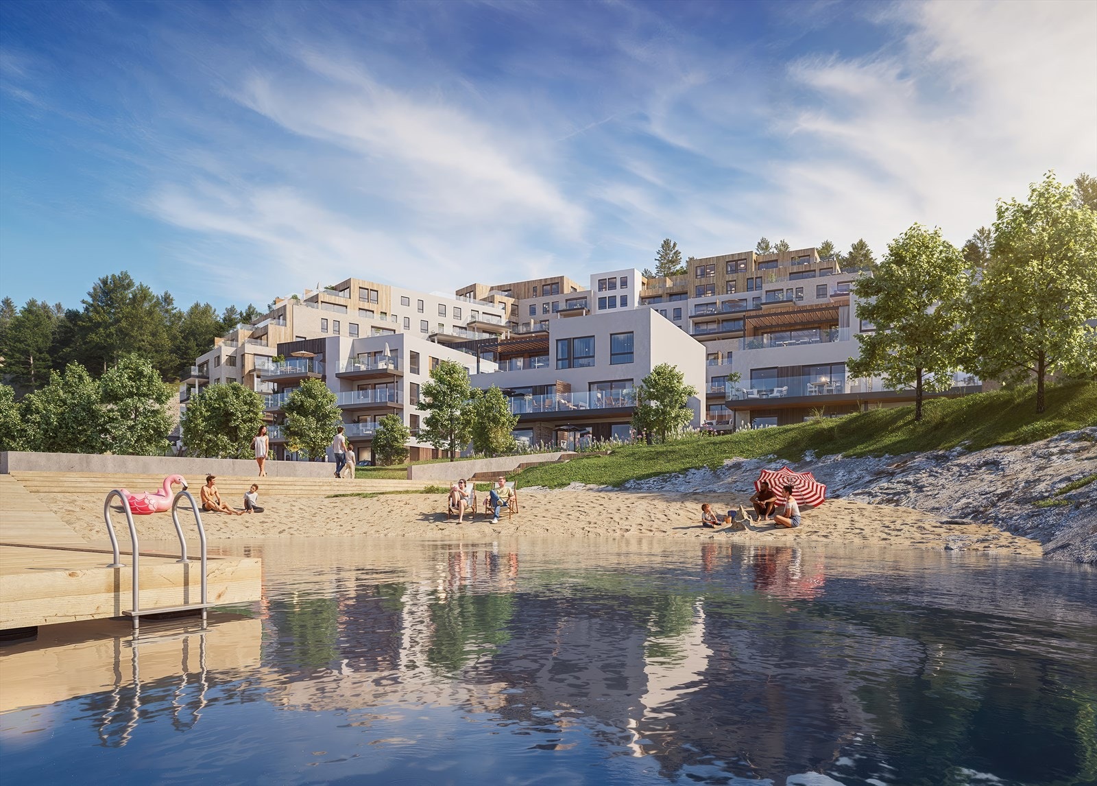 Det blir anlagt en koslig liten strand ved havnen. Galleribilde