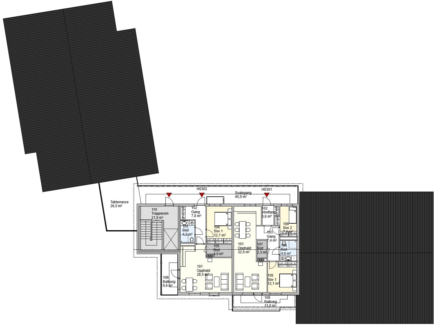 Plan 3. etasje Galleribilde