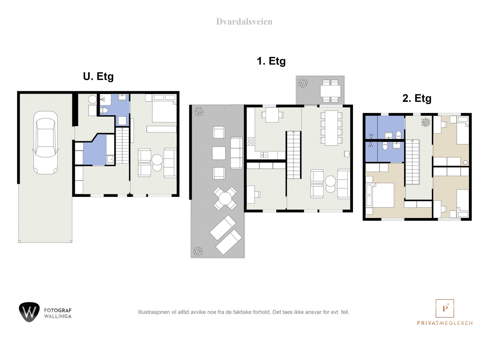 Plantegning over alle etasjer. Galleribilde