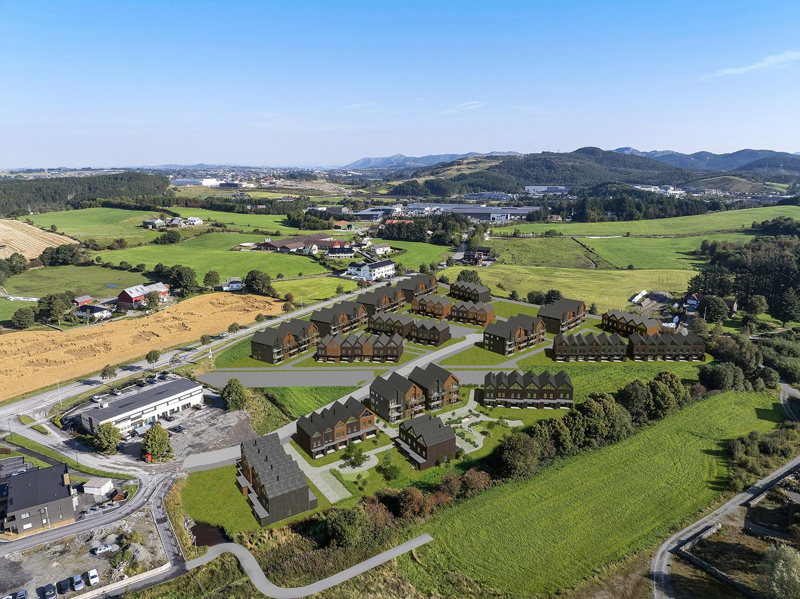 Flott og landlig beliggenhet. Illustrasjon av eksteriør. Avvik vil forekomme. Galleribilde