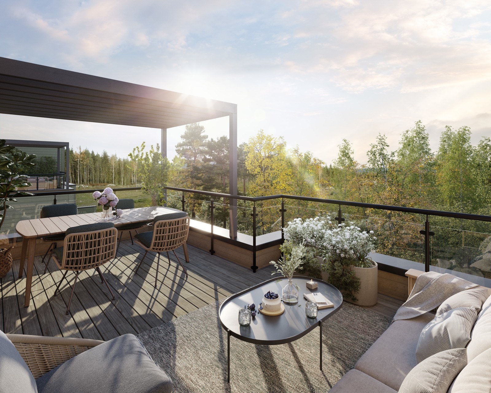 Herlig takterrasse som ligger vestvendt Galleribilde