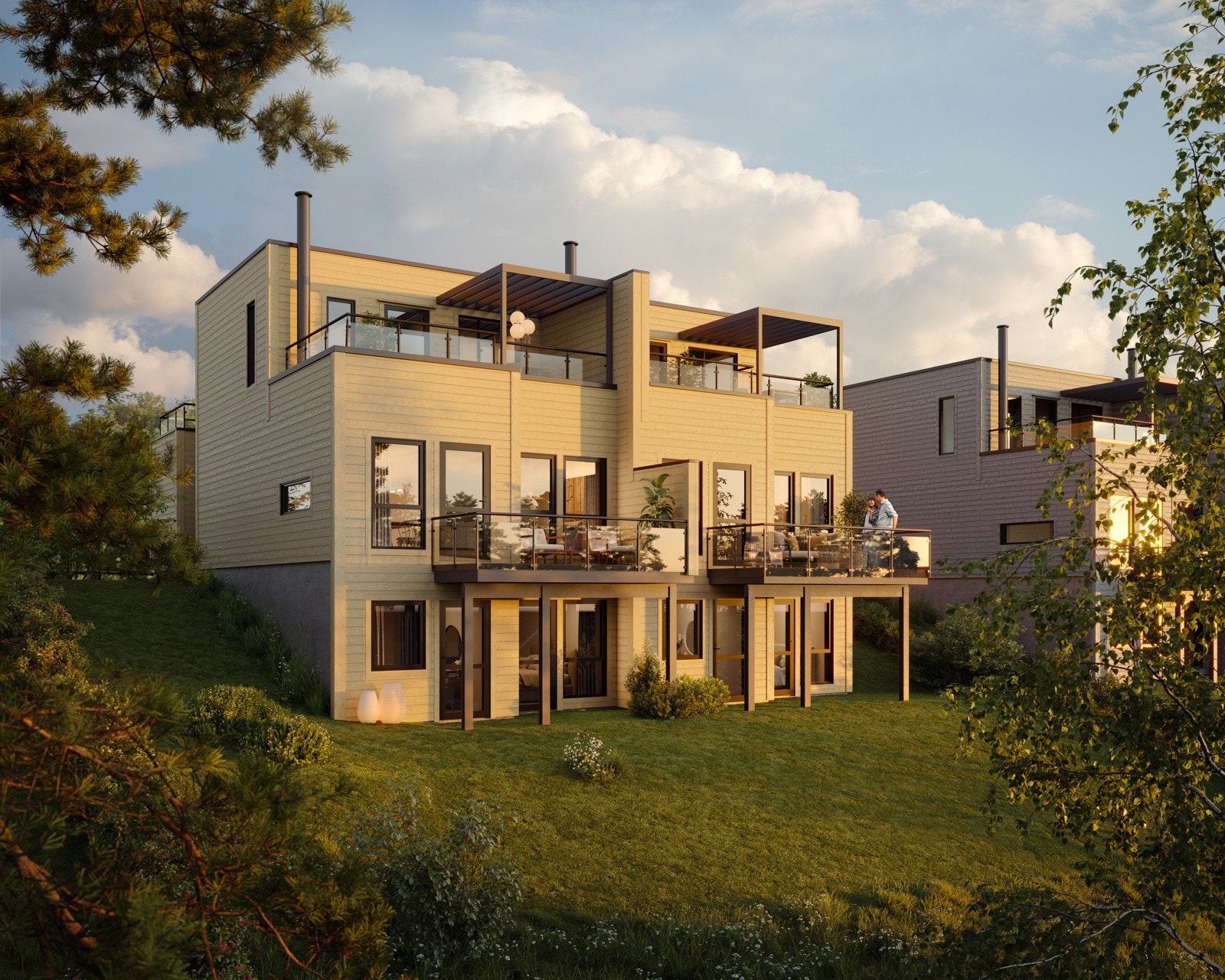 Tomannsboligen vil få en flott beliggenhet og vestvendt terrasse Galleribilde