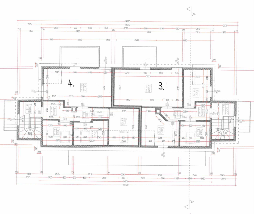 Plantegning .etasje. Leilighet 3 og 4 Galleribilde