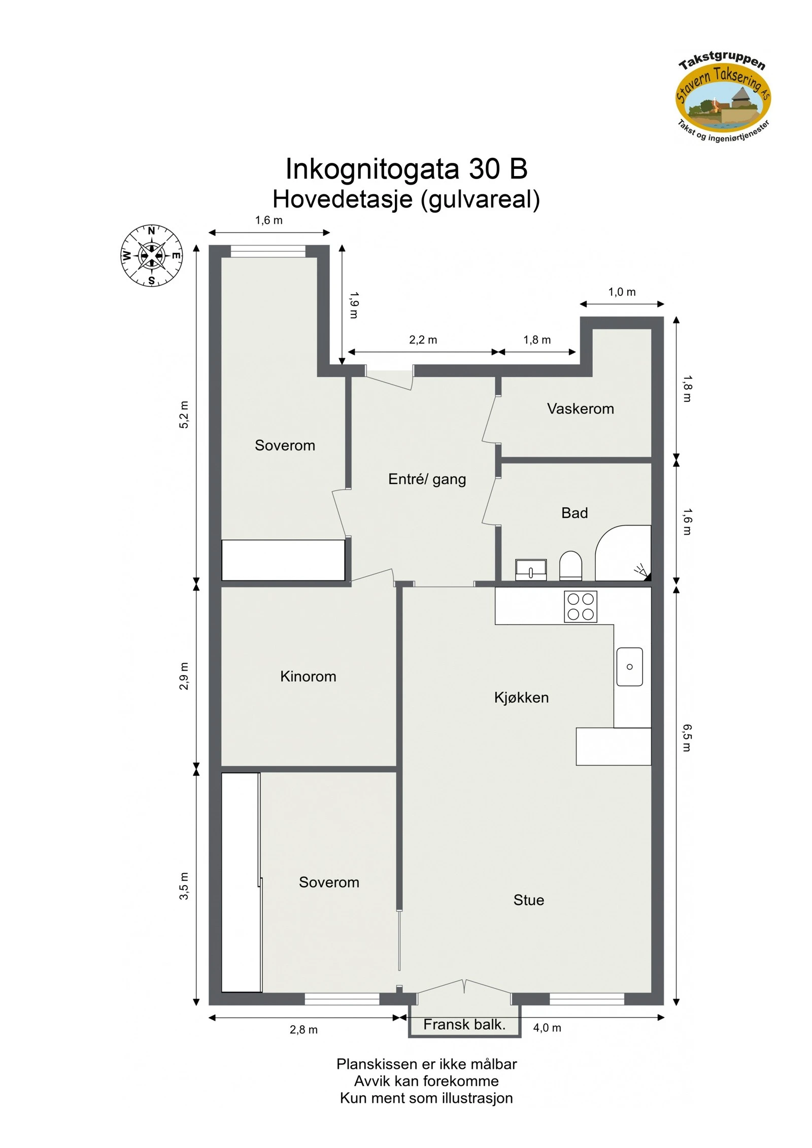 Stue/kjøkken, to soverom, bad, kinorom, vaskerom. Galleribilde