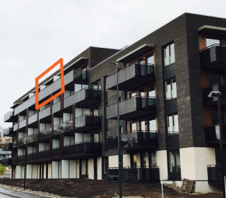 Leilighetens plassering - Markert oransje Galleribilde