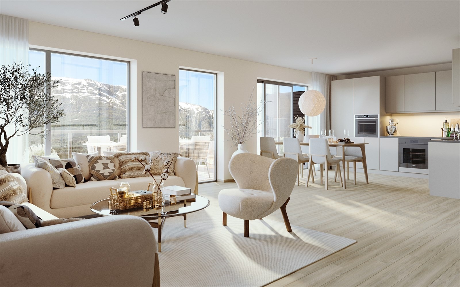 Det er 6 ulike leilighetersstørrelser, så her skal det være noe for alle! Stue, kjøkken og gang får vannbåren varme i gulv, mens baderommene får elektriske varmekabler. Galleribilde