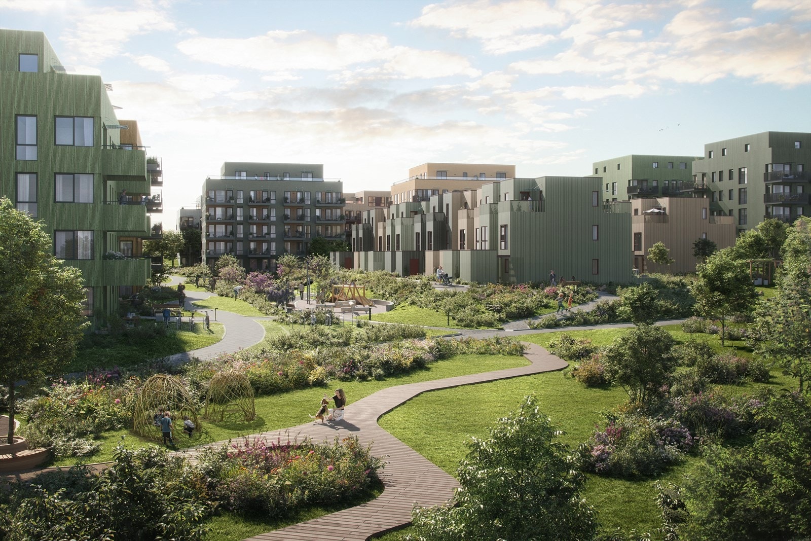 Beboerne på Steinan Park vil få mange og flotte uteområder Galleribilde