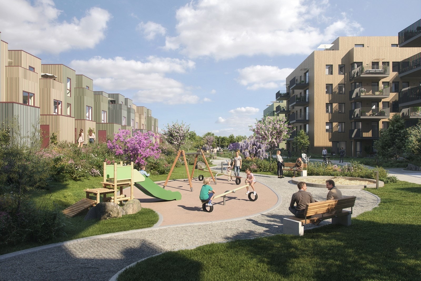 Beboerne på Steinan Park vil få mange og flotte uteområder Galleribilde