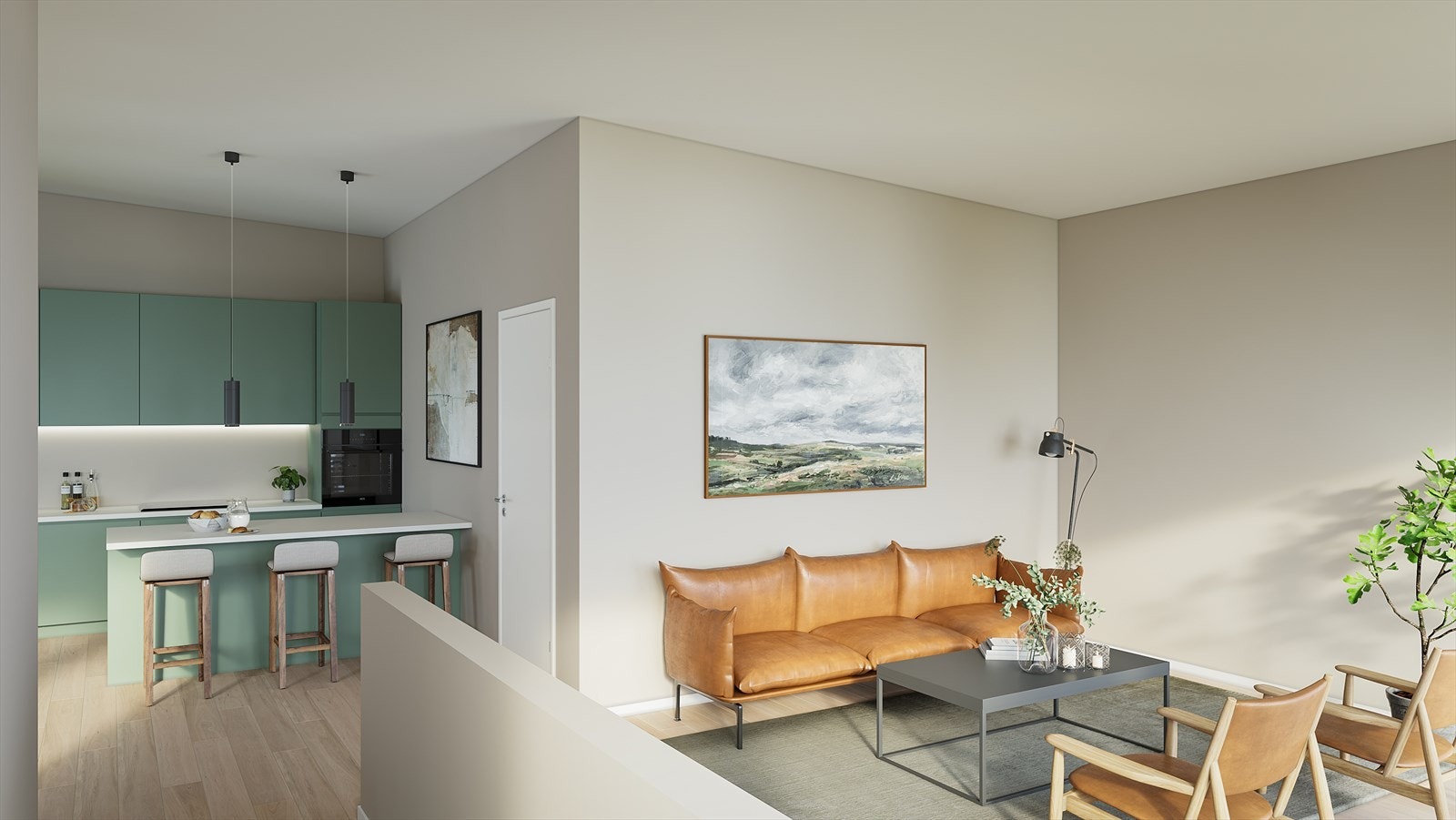 Åpen løsning stue/kjøkken Galleribilde