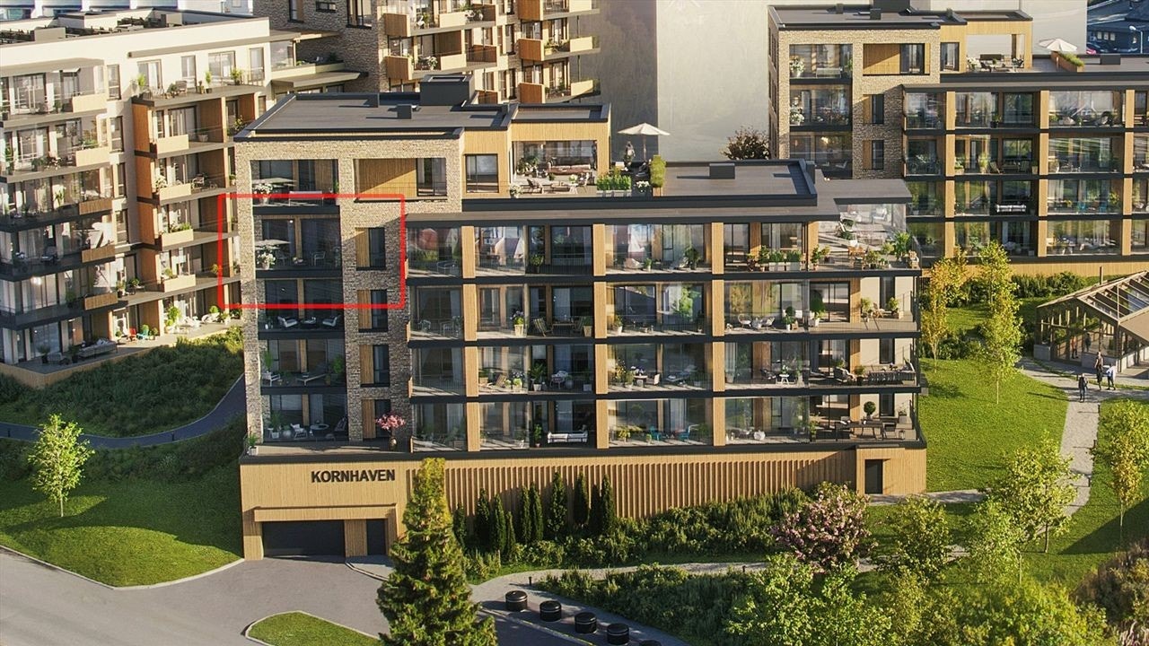 Leilighet E404 er markert. Illustrasjon - avvik vil forekomme. Galleribilde