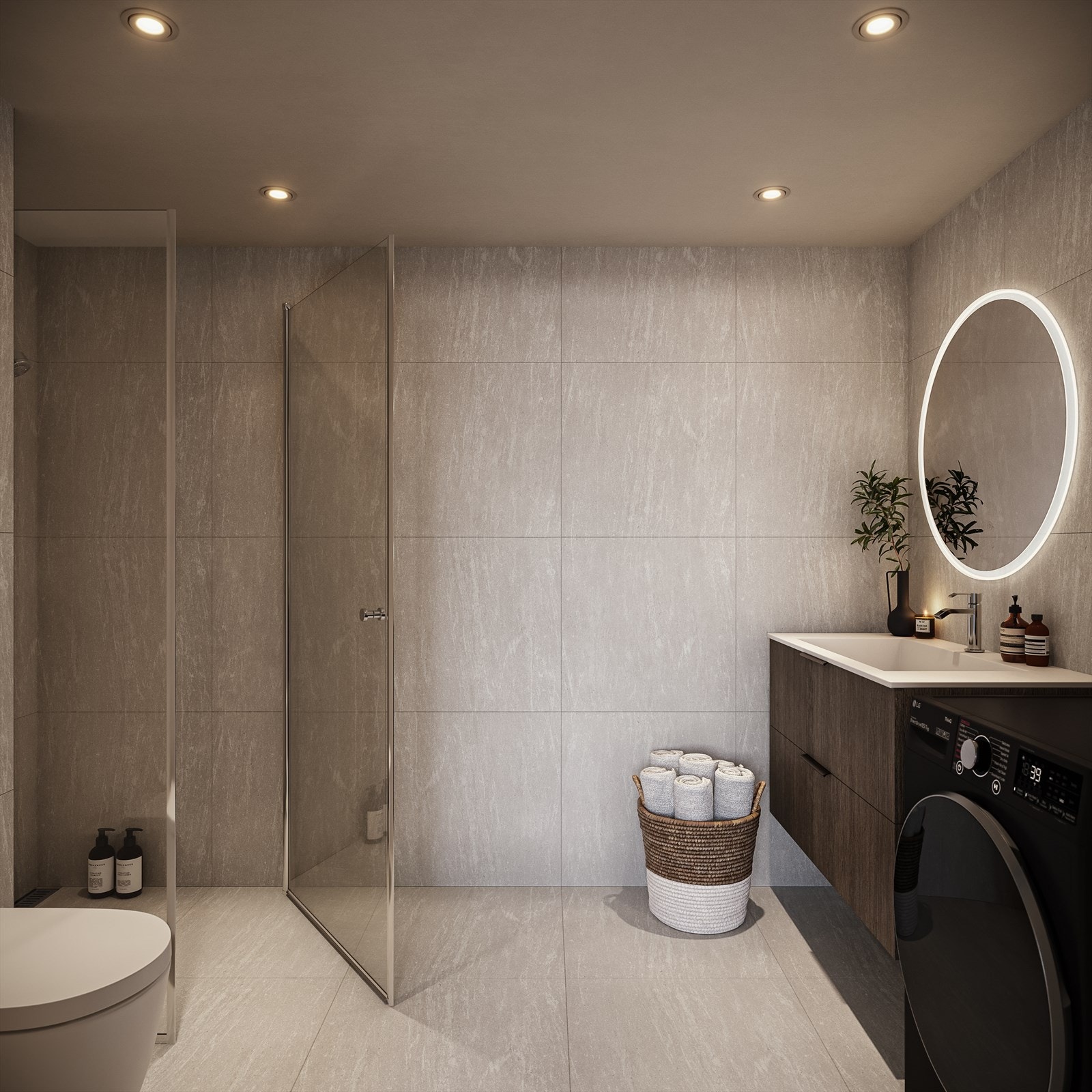 Opplev luksuriøs avslapning i våre moderne baderomsdesign. Høykvalitets materialer og elegant estetikk gir badet ditt en spa-lignende følelse. Galleribilde